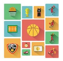 Group of basketball icons vector