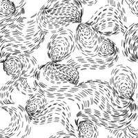 Abstract seamless pattern.  Line ornamental doodle geometric background Black and white stripped loops texture vector