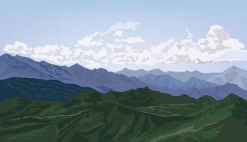 Mountain and hills landscape. vector