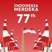 hari kemerdekaan indonesia significa cartel del día de la independencia de indonesia publicación en redes sociales vector