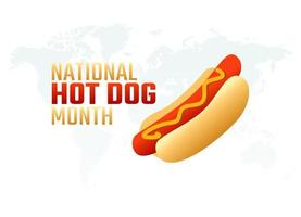 vector graphic of national hot dog month good for national hot dog month celebration. flat design. flyer design.flat illustration.