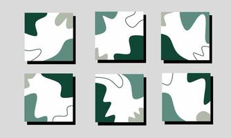 Trendy abstract square art templates. Suitable for social media posts, mobile apps, banners design and web or internet ads. Vector fashion backgrounds.