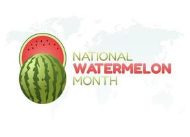 vector graphic of national watermelon month good for national watermelon month celebration. flat design. flyer design.flat illustration.
