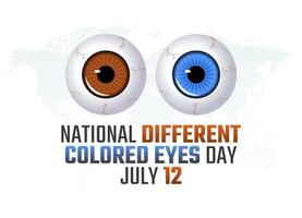 vector graphic of national different colored eyes day good for national different colored eyes day celebration. flat design. flyer design.flat illustration.