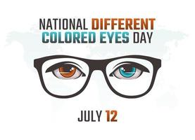 vector graphic of national different colored eyes day good for national different colored eyes day celebration. flat design. flyer design.flat illustration.