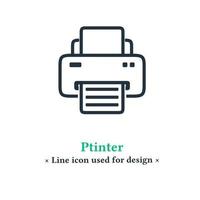 Printer icon isolated on a white background.  Printer symbols for web and mobile apps. vector