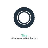 Tire icon isolated on white background, vehicle tire symbol for web and mobile applications. vector