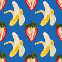 hand draw vegetable and fruits seamless pattern design vector