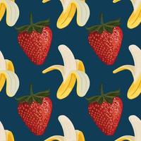 mixed fruits hand draw vegetable seamless pattern vector design