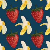 mixed fruits hand draw vegetable seamless pattern vector design