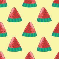 cute hand draw watermelon seamless pattern colorful fruits background vector