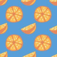 mixed fruits and orange seamless pattern vector