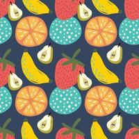 cute mixed fruits colourful pattern design vector