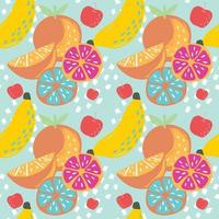 colourful mixed fruits seamless pattern