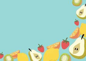 fresh fruit and vegetable background vector blue background