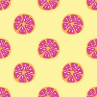cute orange seamless pattern design on yellow background vector