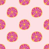 cute orange seamless pattern design on pink vector