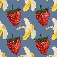 mixed fruits hand draw vegetable seamless pattern design vector
