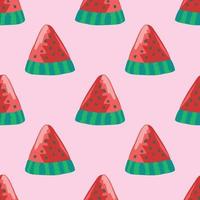 cute hand draw watermelon seamless pattern colorful fruits vector
