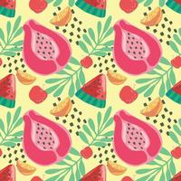 pink dragon fruits seamless pattern design vector