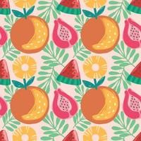frutas lindas de patrones sin fisuras diseño de frutas coloridas vector
