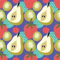 cute hand draw fruits seamless pattern colorful fruits vector