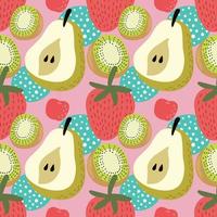 hand draw fruits seamless pattern colorful fruits vector