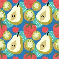 cute hand draw fruits seamless pattern colorful vector