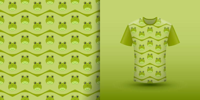 Frog seamless pattern with shirt