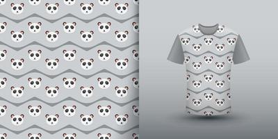 Panda seamless pattern with shirt vector
