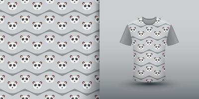 panda, seamless, patrón, con, camisa vector