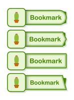 Set of colored bookmarks with Cactus vector