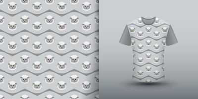 Sheep seamless pattern with shirt vector