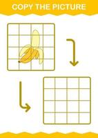 Copy the picture with Banana. Worksheet for kids vector