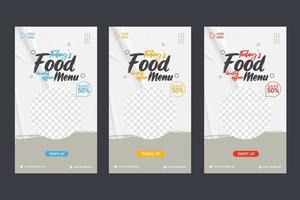food story menu restaurant social media post vector