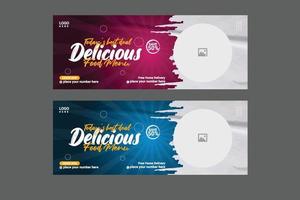 Delicious food menu social media cover  banner template vector