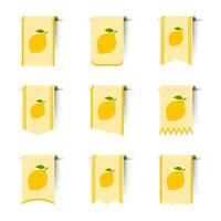 Set of colored bookmarks with Lemon vector