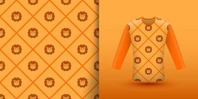 Lion seamless pattern with shirt vector