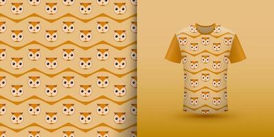 Owl seamless pattern with shirt vector