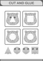 Cut and glue Leopard face. Worksheet for kids vector