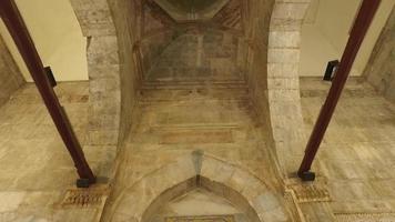 Mosque door entrance with historical ornaments. Mosque entrance door decorated with stonework. Ottoman era mosque. video