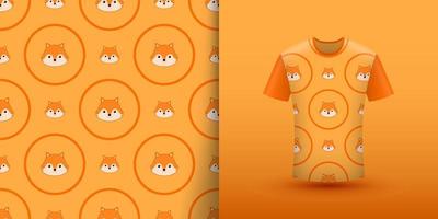 Fox seamless pattern with shirt vector