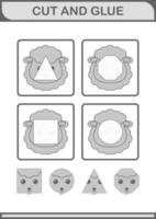 Cut and glue Sheep face. Worksheet for kids vector