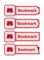 Set of colored bookmarks with Shorts vector