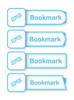 Set of colored bookmarks with Glasses vector