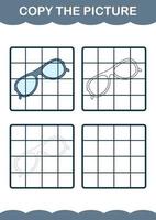 Copy the picture with Glasses. Worksheet for kids vector