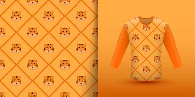 Tiger seamless pattern with shirt vector