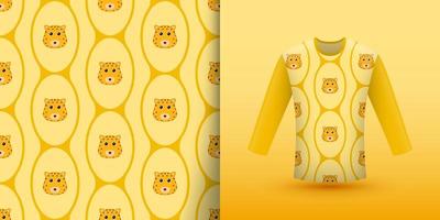 Leopard seamless pattern with shirt vector