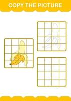 Copy the picture with Banana. Worksheet for kids vector