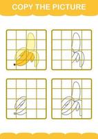 Copy the picture with Banana. Worksheet for kids vector